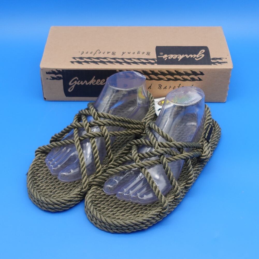Gurkee’s Neptune Rope Sandals Men’s Size 9 Olive New With Box